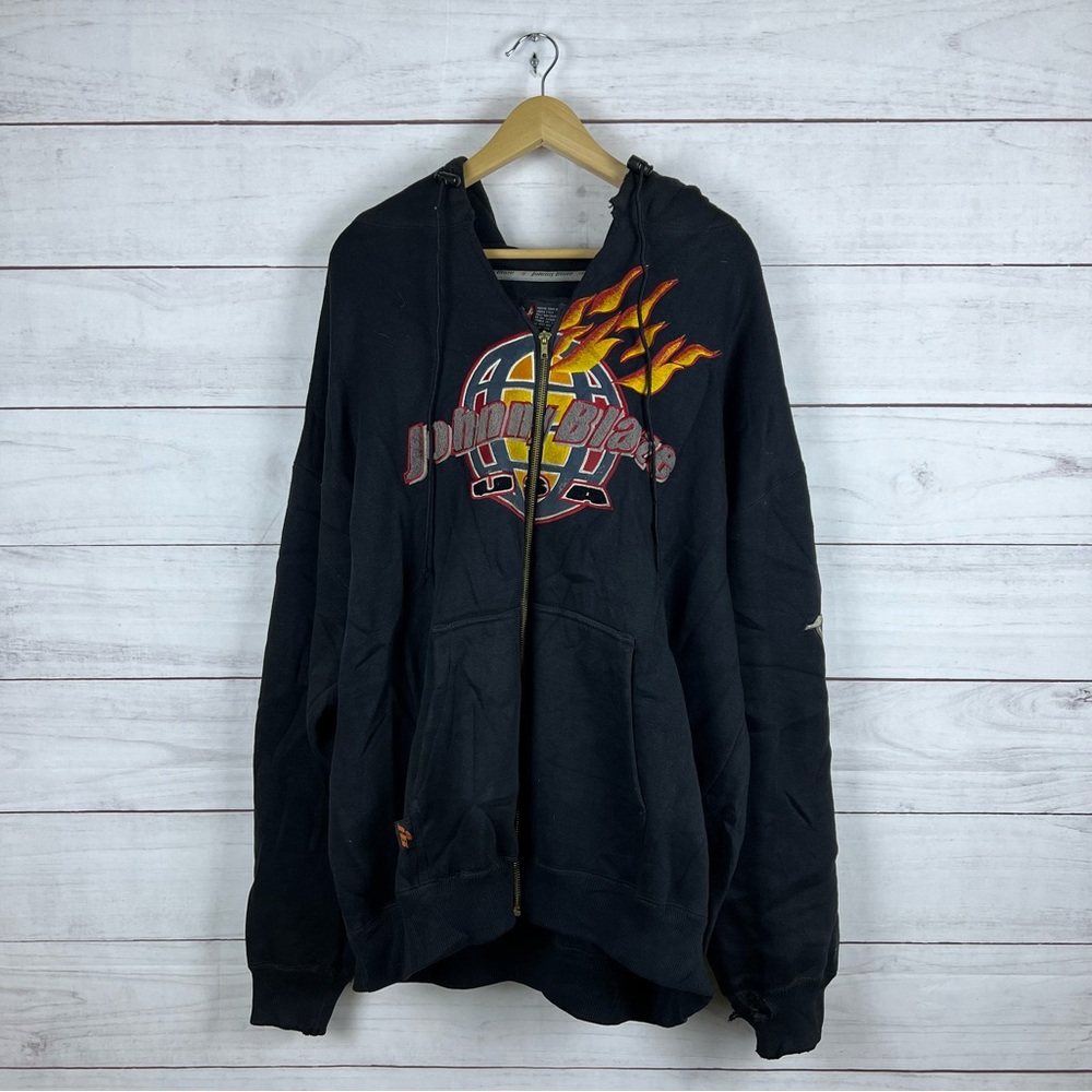 Vintage Y2K Johnny Blaze Customized Zip Hoodie XXL